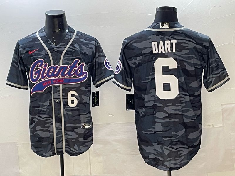 Men 2025 New York Giants #6 Dart Camo Joint Name Nike Limited NFL Jersey 003